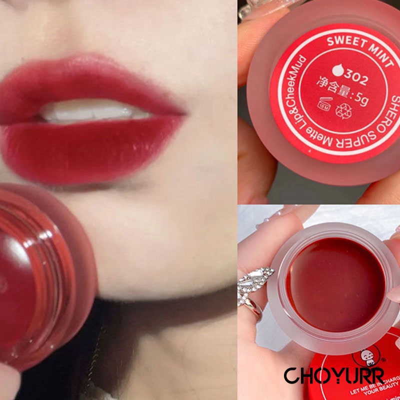 【COD】Beauty Lipstik Dan Blush On 2 In 1 Velvet Super Matte Tahan Air Kosmetik Bibir Dan Blusher Matte Waterproof-CH