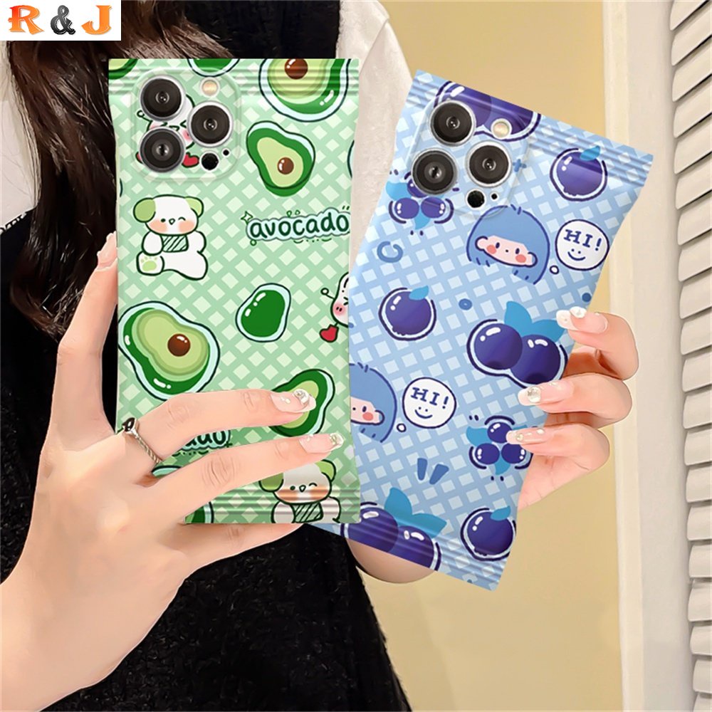 Casing Cewek Blueberry Samsung A04s A23 A03s A32 A13 A03 A22 M22 M32 A12 A31 A02s A21s A20 A52 A52s A53 A51 A71 Alpukat Kartun Beruang TPU Soft Phone Cover