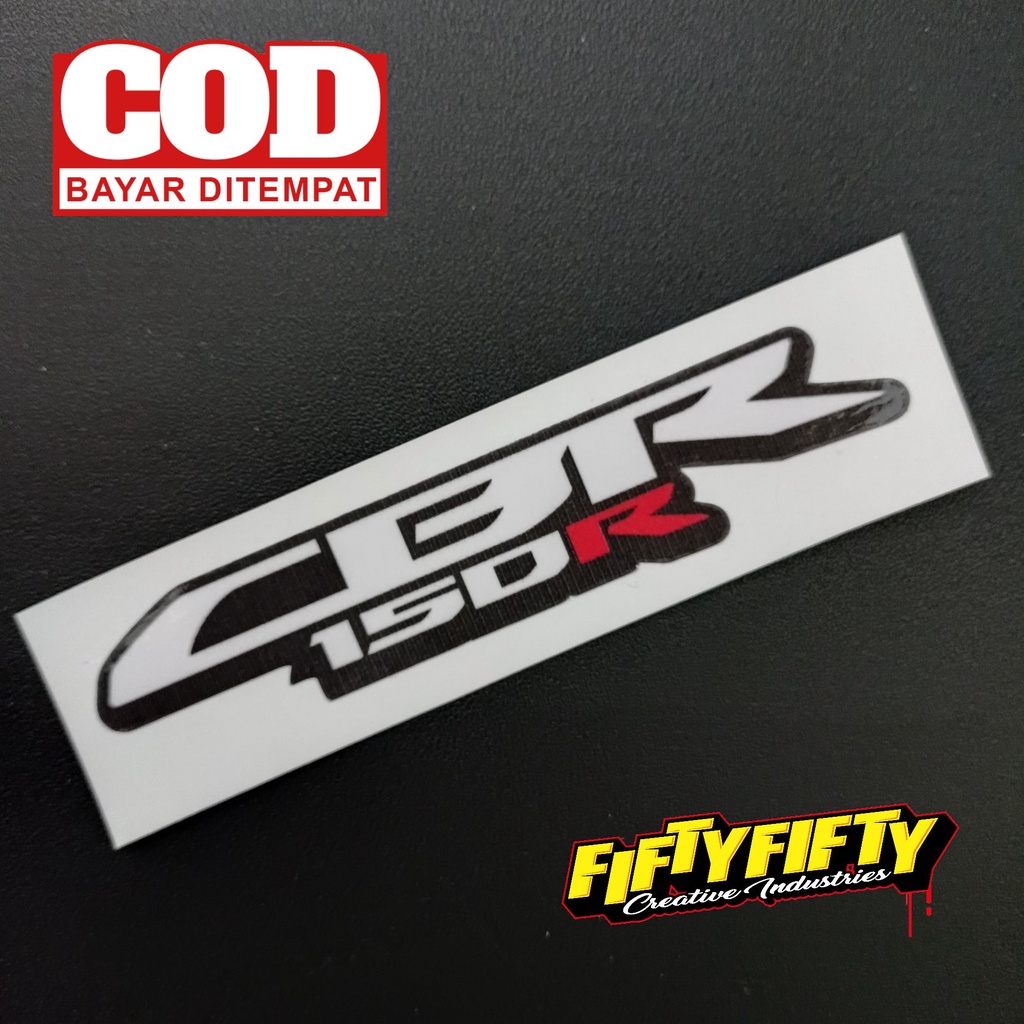 Stiker Print Cut CBR 150R Stiker Printing Laminasi Glossy Stiker Motor Mobil Helm Sudah Membentuk Pola Desain