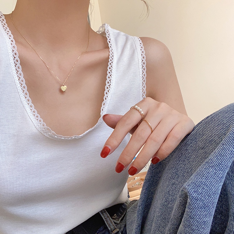 Roselife Korea Retro Mutiara Manik-Manik Cincin Untuk Wanita Gadis Elegan Susun Knuckle Rings All Size Match Open Fashion Jari Perhiasan Hadiah