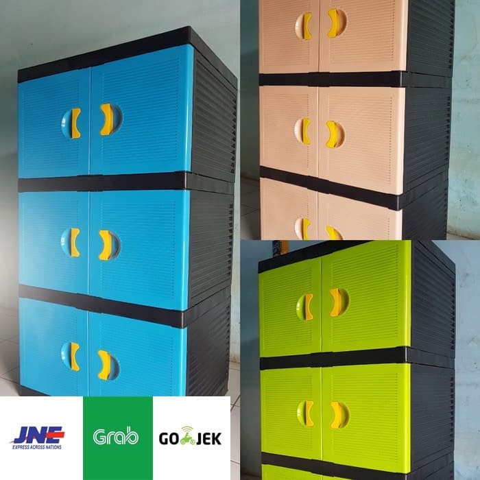 Terlaris Lemari Plastik Ukuran Standart / Jumbo 3 Susun Diamond