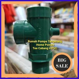 suku cadang Tee cabang pvc 4 way t cabang empat pvc pompa air 1F3BZ3