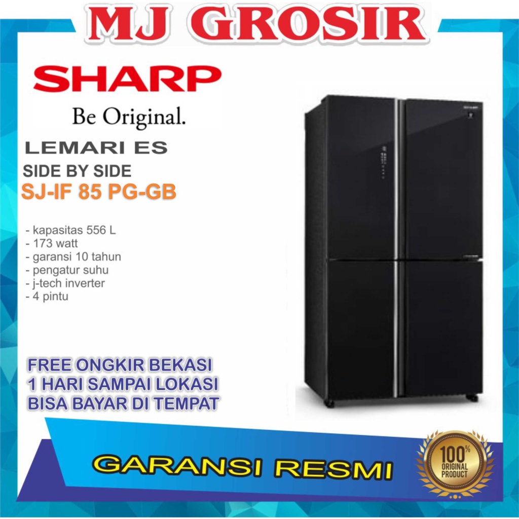 KULKAS SHARP SJ-IF85PB-SL LEMARI ES 4 PINTU SIDE BY SIDE SJ IF 85 PBSL