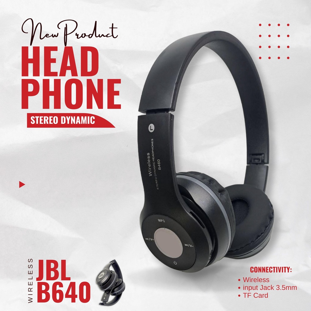 JBL B460 Wirelles Headphone On-Ear Wireless Headphone B460 Hi-Res Stereo Hanfsfree Bluetooth Headphone Bluetooth Stereo Dynamic