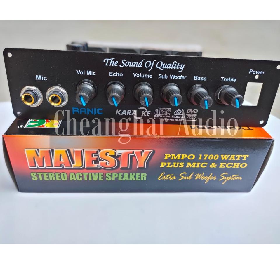 ♬ Kit Power Amplifier Speaker Aktif Stereo Karaoke Plus Echo 1700W PMPO Majesty ◙