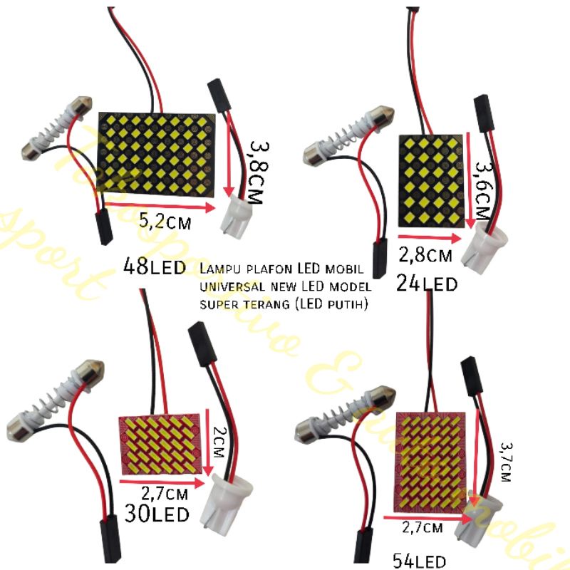 LAMPU LED PLAFON KABIN INTERIOR MOBIL UNIVERSAL NEW LED PUTIH SUPER TERANG