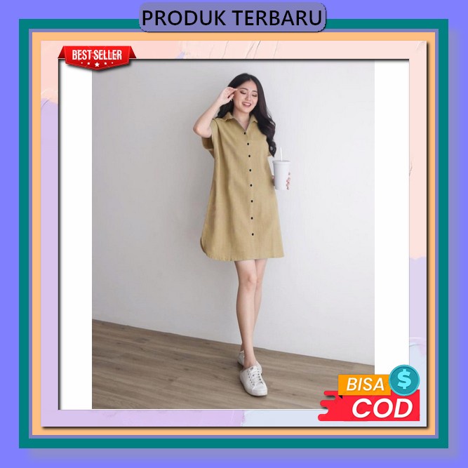 Sc. Titan Tunik Atasan Long Tunik Matt Wollycrepe Fashion Remaja Wanita [Tunix Kamila Krem Ro] Tunik