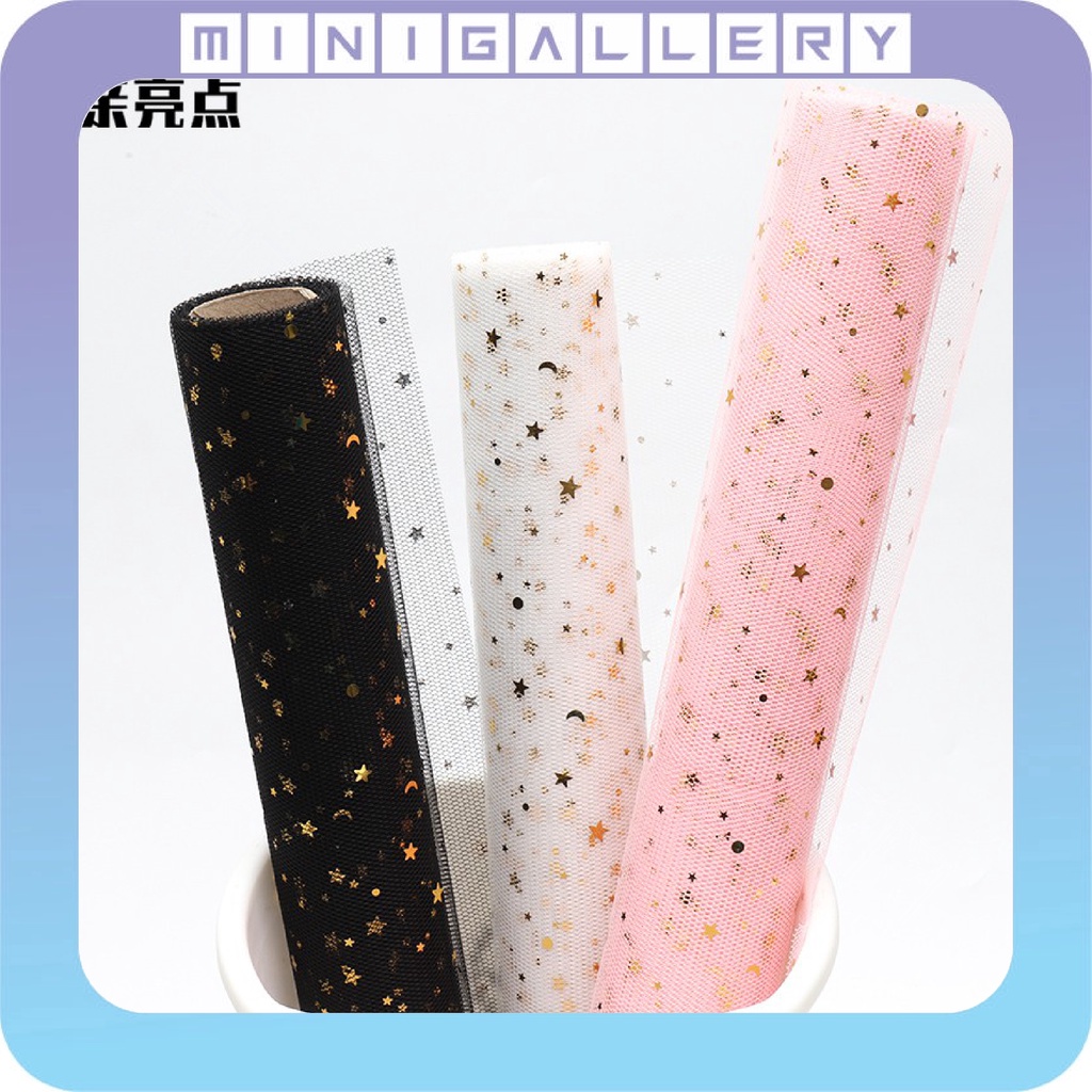 

Flower Wrapping Pembungkus Bunga Gold Star Glitter Korea Kertas Buket Bunga Motif Star Moon KB6289