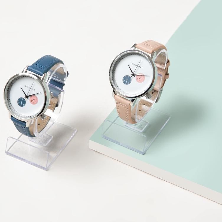 ✨Original✨ Berrybenka - Jam Tangan Kulit Wanita Sofia Cloe Analog Double Dial 