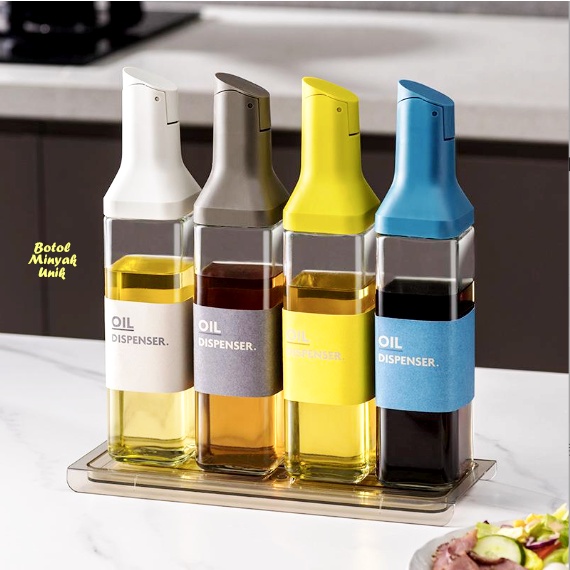 500 ML Botol Minyak Unik Bahan Kaca Tebal Buka tutup otomatis OIL DISPENSER Botol Kecap cuka Botol k
