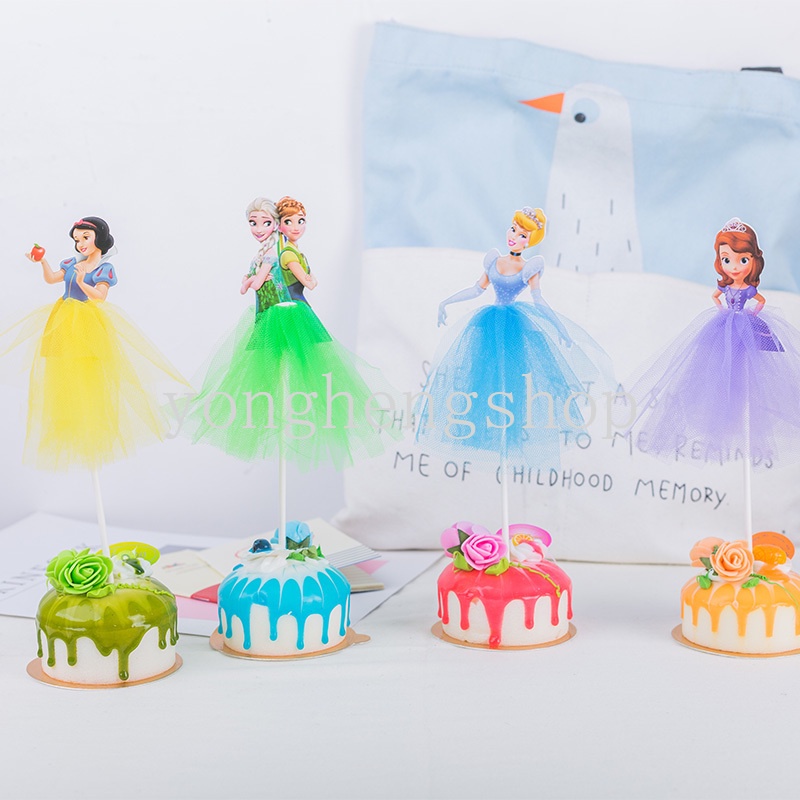 Kartun Putri Salju Putri Elsa Cupcake Topper Kue DIY Ulang Tahun Anak Baby Shower Hiasan Kue Pesta Baking Kue Dekor