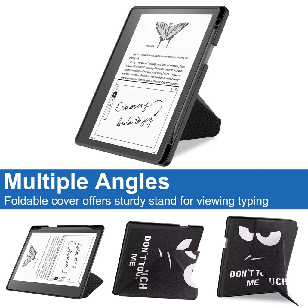 [Tidur/Bangun] All-new 2023 Kindle Scribe Case 10.2-inci e-Book Readers Fashion Pola Dicat TPU Transformer Flip Stand eReader Penutup Pelindung Kulit Dengan Slot Pulpen