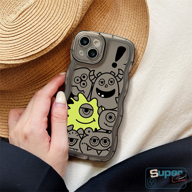 Casing Imut Untuk Samsung A14 A13 A12 A04s A32 A04 A50s A50 A21s A23 A04E A33 A03s A31 A53 A52 A11 A30s A22 A52s A51 A02s A20 M32 Kartun Monster Kecil Bergelombang Tepi Soft Case