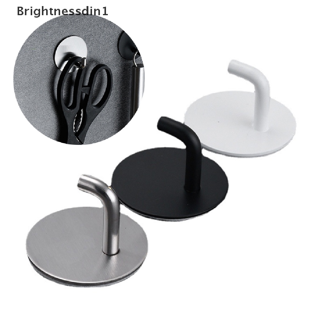 [Brightnessdin1] Self Adhesive Hook Dinding Kait Handuk Kait Untuk Kamar Mandi Stainless Steel Coat Hook Butik