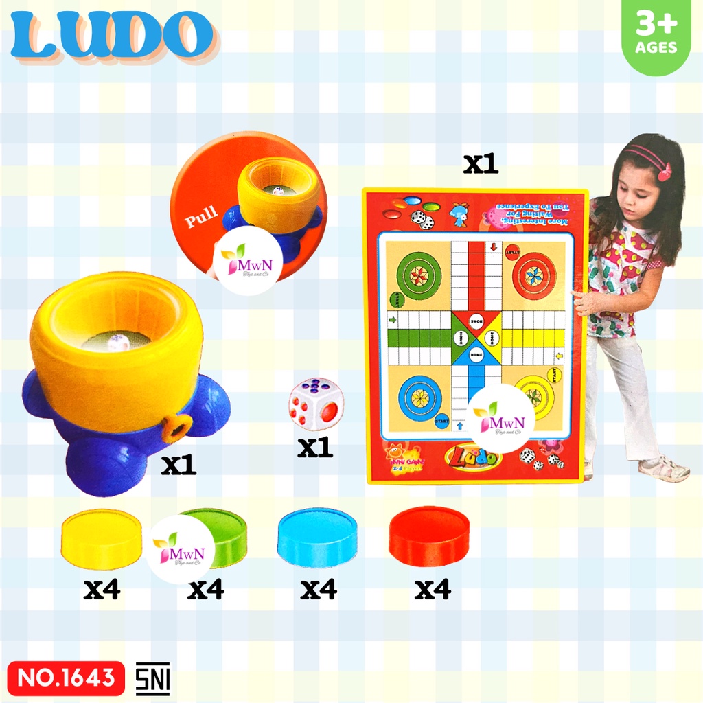 mwn.toys LUDO GAME NO.1643 - MAINAN GAME KELUARGA LUDO