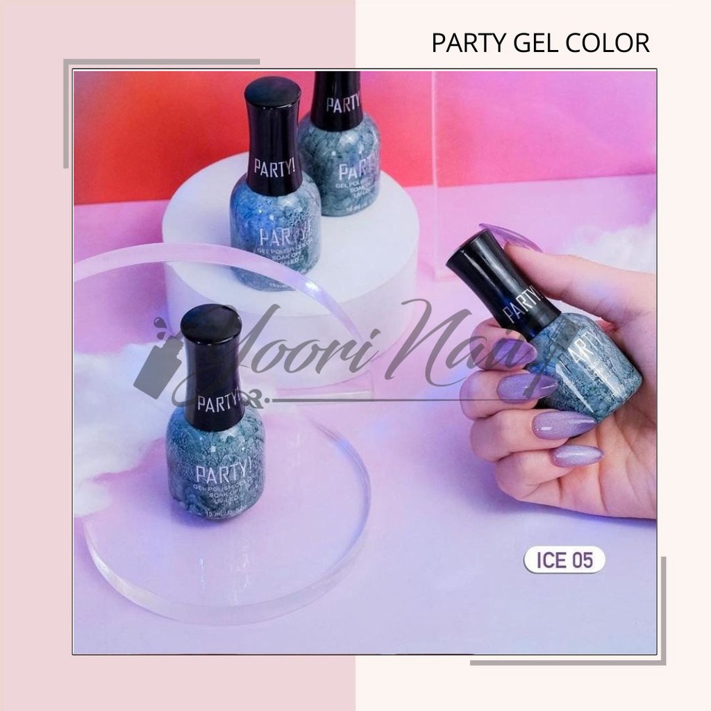 PARTY kutek gel halal ICE Series colornail polish 15ml gel party