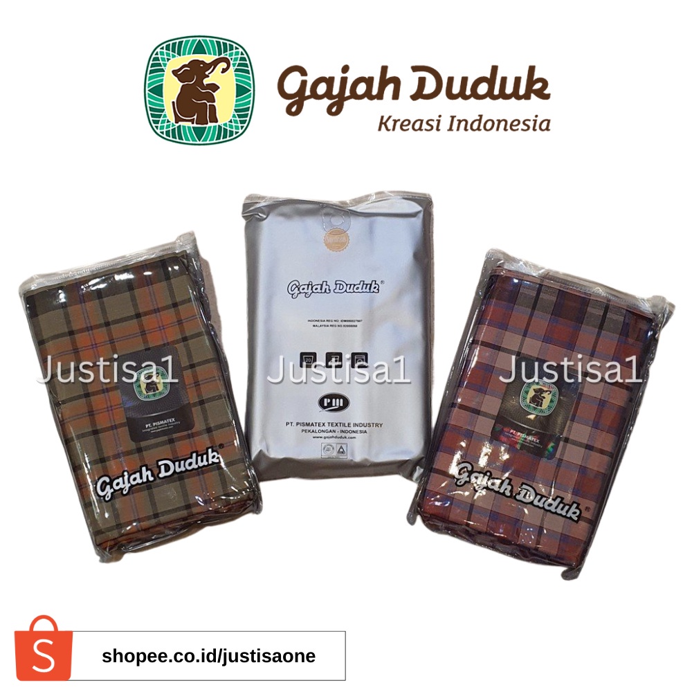 Sarung GAJAH DUDUK Aneka Motif - Kain Sarung Tenun Pria Dewasa Laki Cowok Sholat Cap Hitam Putih Warna Biru Hijau Merah Abu Sholat Solat Shalat Murah Promo Grosir Premium Eksklusif Souvenir Pesantren Polos Kotak Dus Garis Tumpal Remaja Dewasa Pria Laki