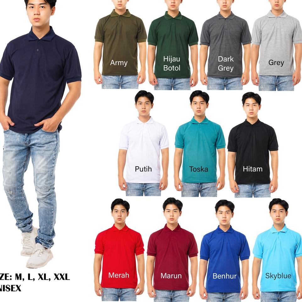 ➷ Kaos Polo Polos Kerah Lengan Pendek /  Kaos Berkerah Polos Kerah Lengan Pendek / Kaos Kerah Polo P
