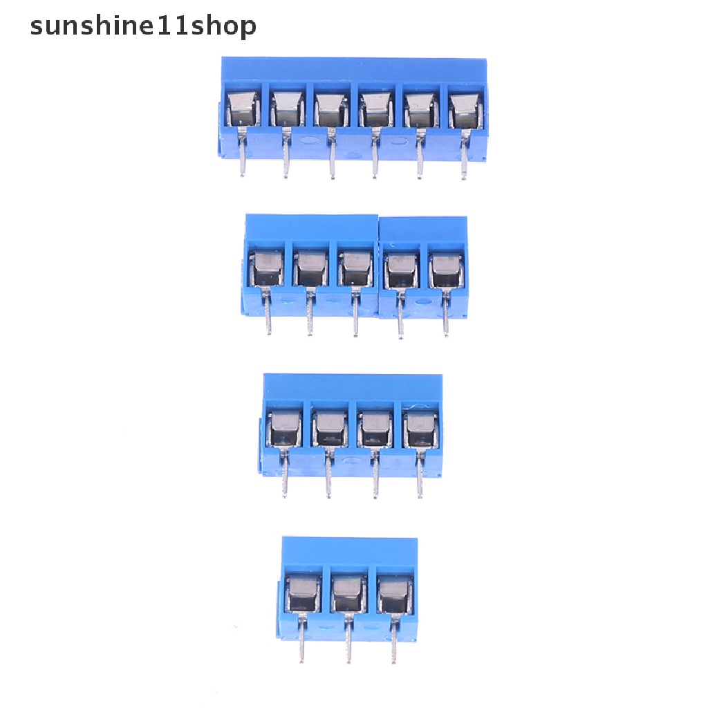 Sho 10pcs Pitch 5.0mm Lurus 3P 4P 5P 6P Sekrup PCB Terminal Block Konektor N