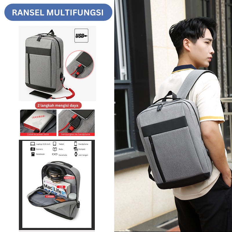 Highland Tas Ransel Pria Tas Punggung Multifungsi Waterproof Model Kekinian TR210