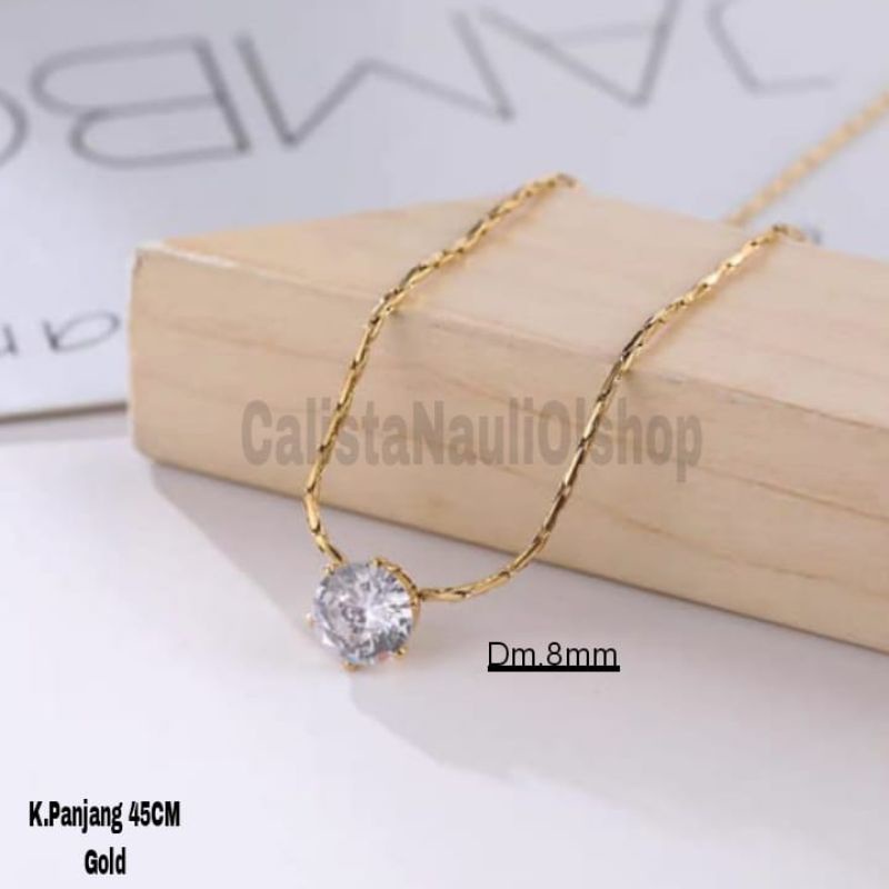 Kalung Titanium Nagita Permata Satu Fashion Korea Anti Karat Dan Anti Luntur