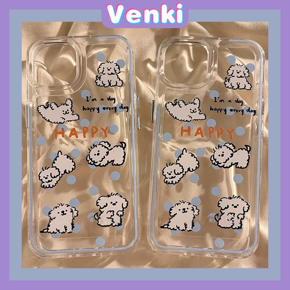 Case For iPhone 11 Soft TPU Transparent Space Case Cute Cartoon Puppy Case Plating Buttons Camera Protection Shockproof For iPhone 14 13 12 11 Plus Pro Max 6 7 8 Plus XR XS