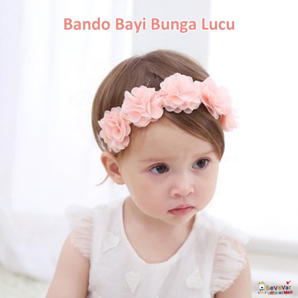 BEVAVAR Bandana Bando Bayi Anak Perempuan Headband Bayi Bunga Lucu