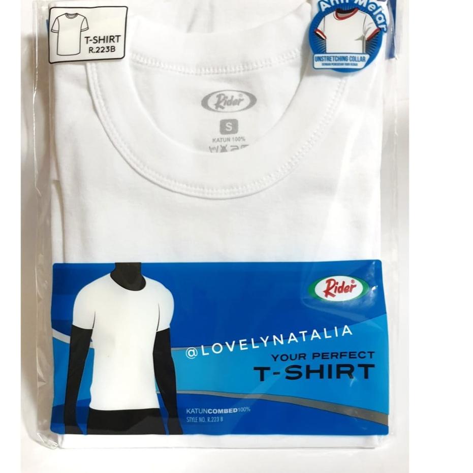 ( COD ) {LOVELYNATALIA} KAOS OBLONG PRIA RIDER PUTIH | R 222 B O NECK | R 223 B V NECK | LovelyNatal