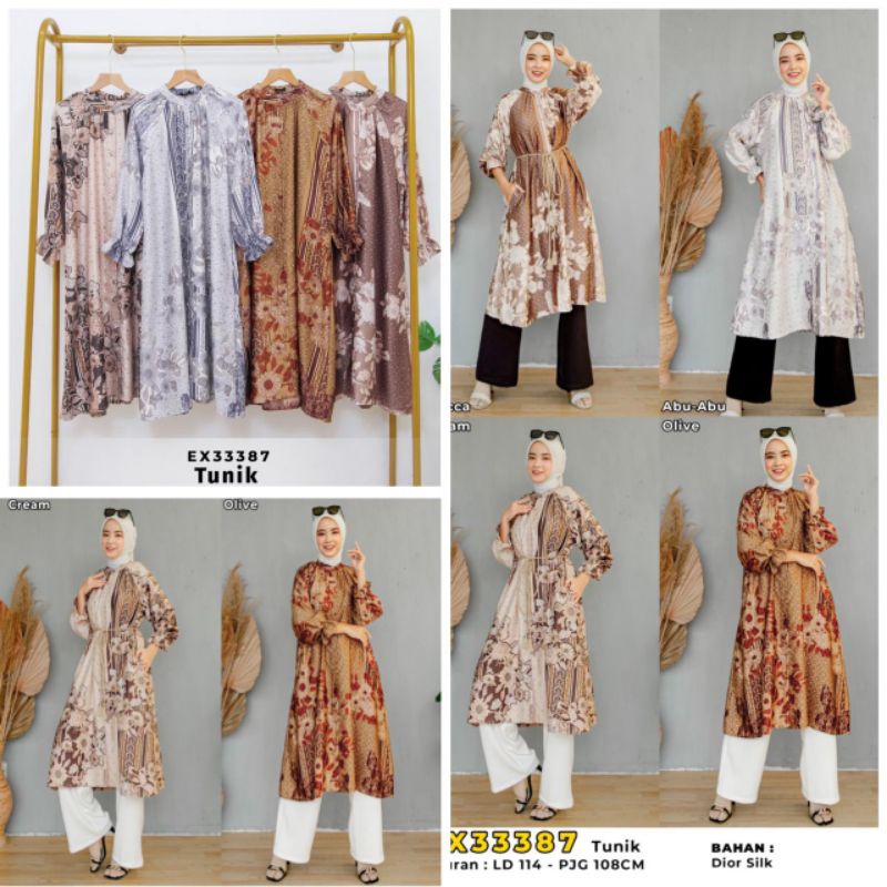 Tunik bahan silk original jumbo