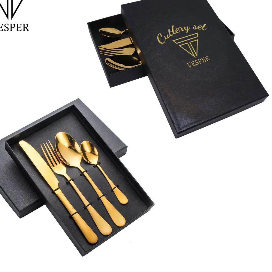 

Star paket hampers sendok garpu vesper cutlery set / kado gift box cutleries special edition !!!