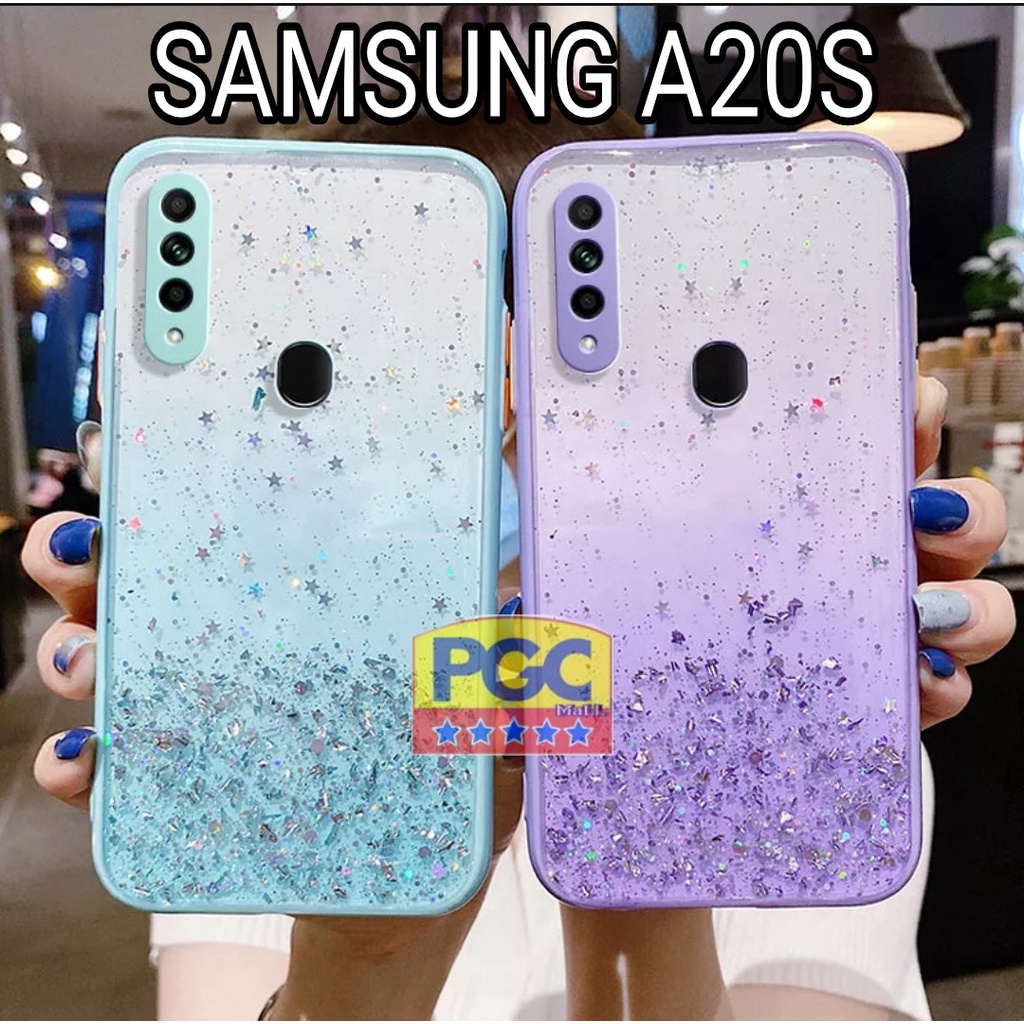 SOFTCASE GLITER ( SAMSUNG A20S ) TERBARU CASE DOVE GLITER FUZE TRANSPARAN DENGAN PROTEKSI KAMERA, SO