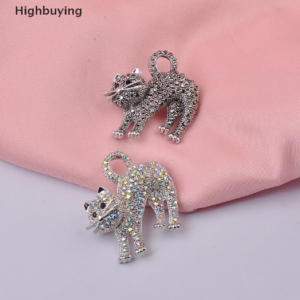 Hbid Fashion Vintage Kucing Lucu Bros Dekorasi Logam Bros Syal Sweater Jas Pin Up Gesper Hewan Bros Peniti Kerah Perhiasan Pin Glory