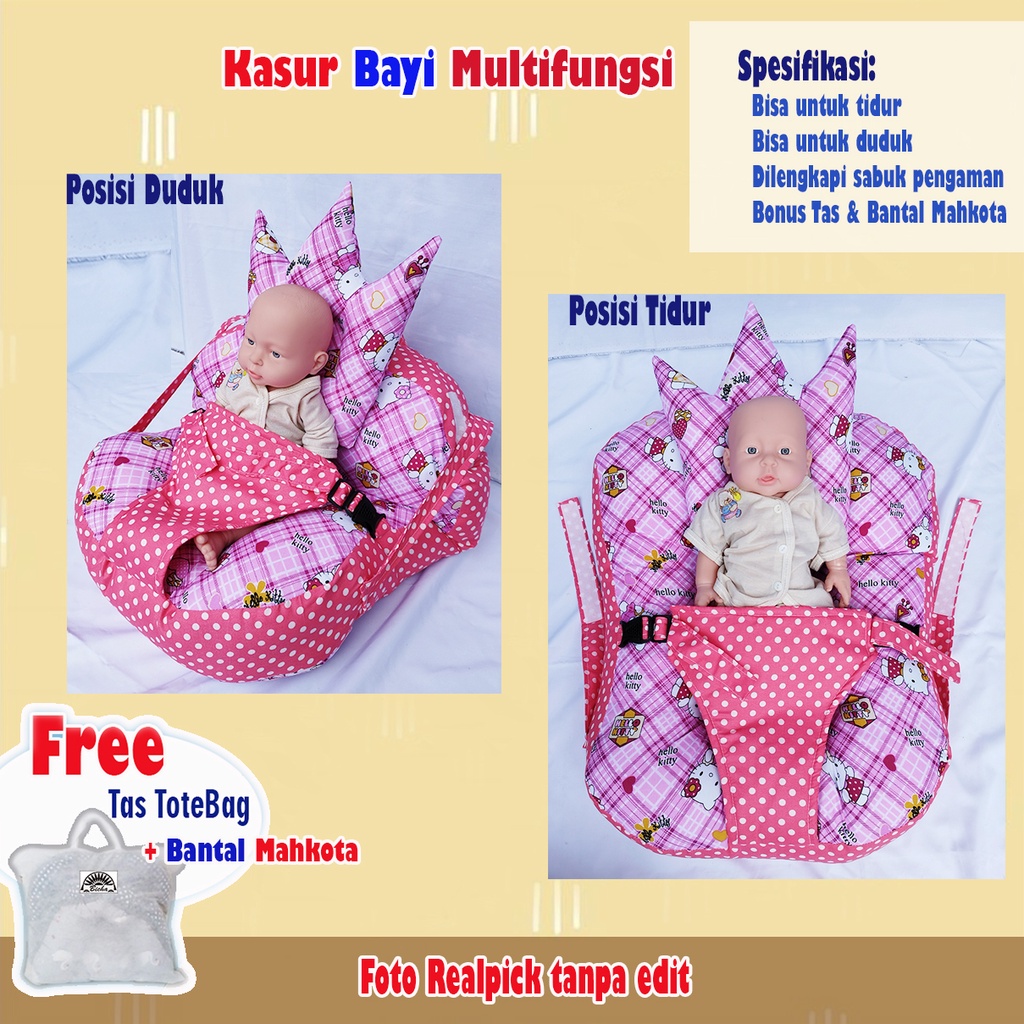 SOFA BAYI JUMBO SABUK PENGAMAN GESPER MULTIFUNGSI BISA UNTUK KASUR BAYI FREE BANTAL PEYANG JUMBO DAN TAS