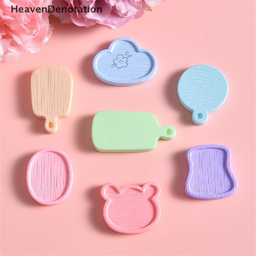 [HeavenDenotation] 3pcs 1: 12rumah Boneka Miniatur Kartun Nampan Warna Piring Makanan Model Dapur Dekorasi Rumah Bermain Mainan Aksesoris Rumah Boneka HDV
