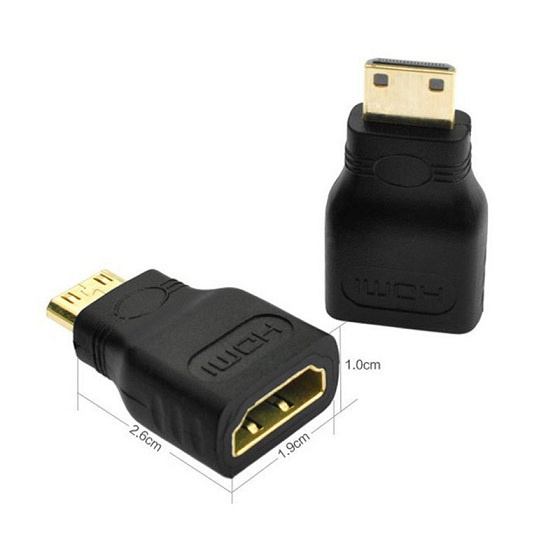 Adapter Mini Hdmi Male To Hdmi Female Gold