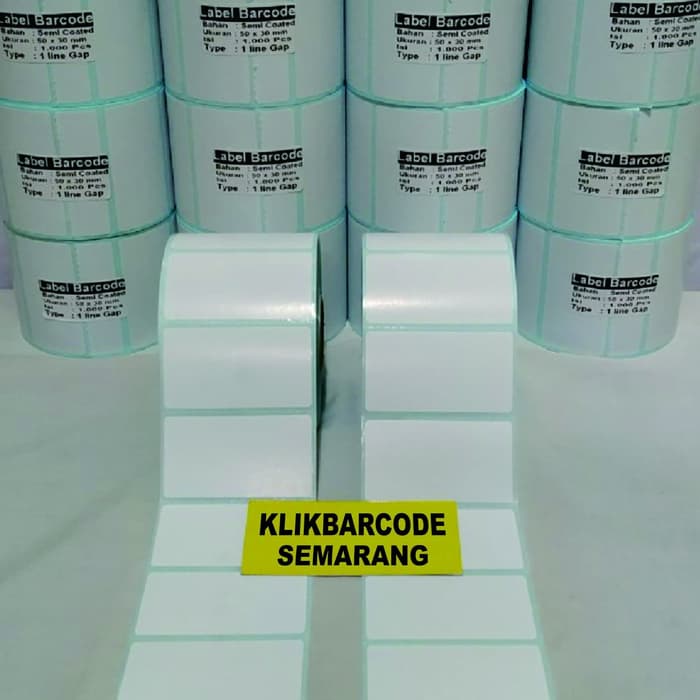 

MURAH MURAH LABEL BARCODE SEMICOAT 50 X 30|1 LINE |TERMURAH KLIKBARCODE MURAH