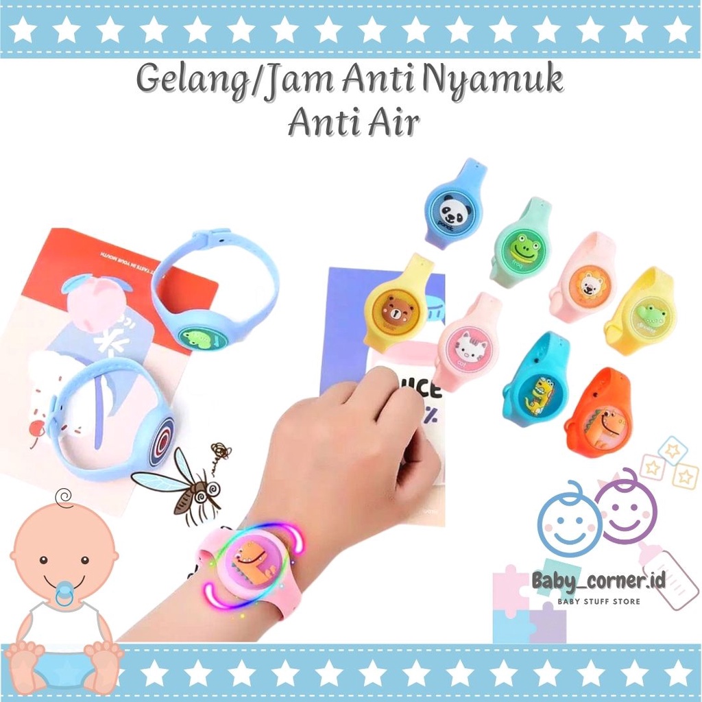 Jam anti nyamuk anak/Gelang Bentuk Jam Tangan Bayi Anti Nyamuk/ Karakter kartun Lucu Anti Air/Gelang anti nyamuk anak led