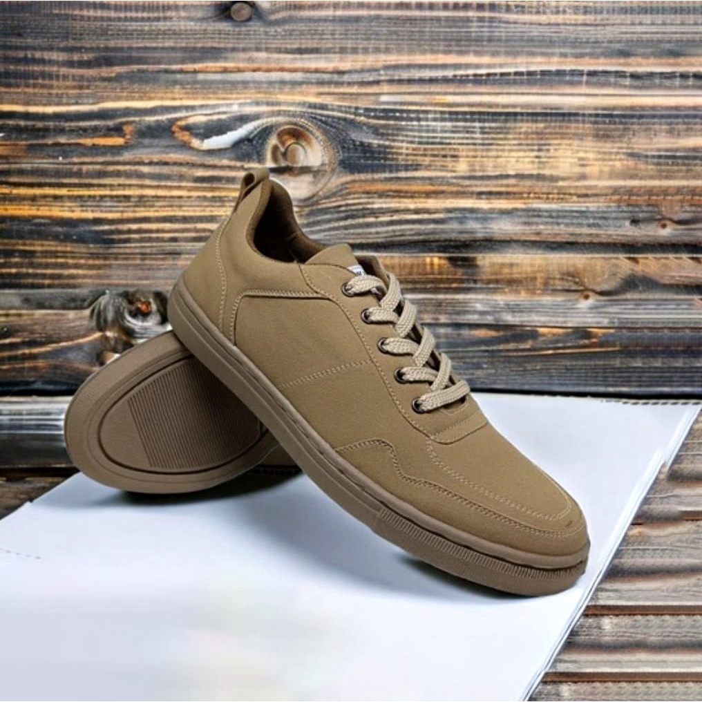 MODRIC X ZAGIB V.709 | Sepatu Pria Sneaker Tali Casual Remaja Dark Beige