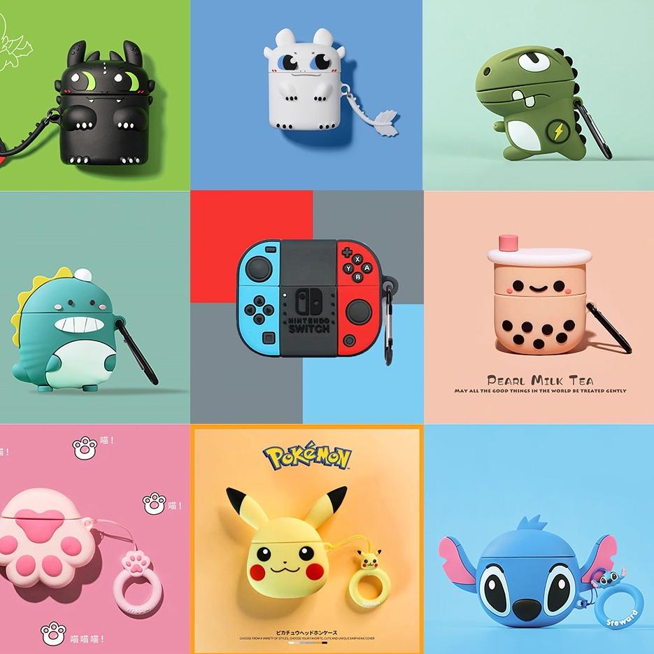 Termurah Pro 4 Case Headset Bluetooth Case Silicone Cute Cartoon Anti-fall Protective Casing