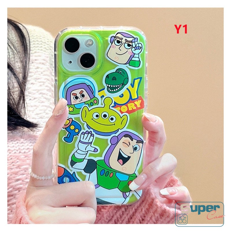 Untuk Redmi 12C 10C 9a1 Note8 Note10 11 10s 11s 9 10A 9T 10 9A 9C NFC Note10s POCO F4 Kartun Buzz Lightyear Alien Beruang Strawberry Lucu Manyo Airbag Shockproof Lembut Tpu Penutup Belakang