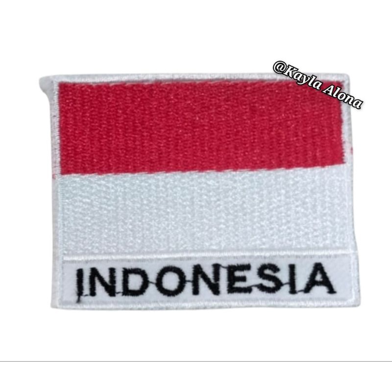 BET/BEDGE BORDIR  BENDERA MERAH PUTIH ' INDONESIA '