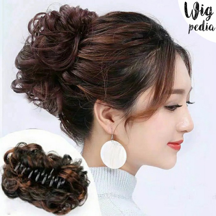 Terlaris Sanggul Modern Funbun Korea Cepol Curly Jepit Clip On Sanggul Korea