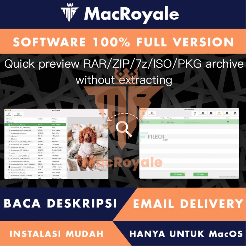 [MacOS] Oka Unarchiver PRO Full Version Lifetime Full Garansi