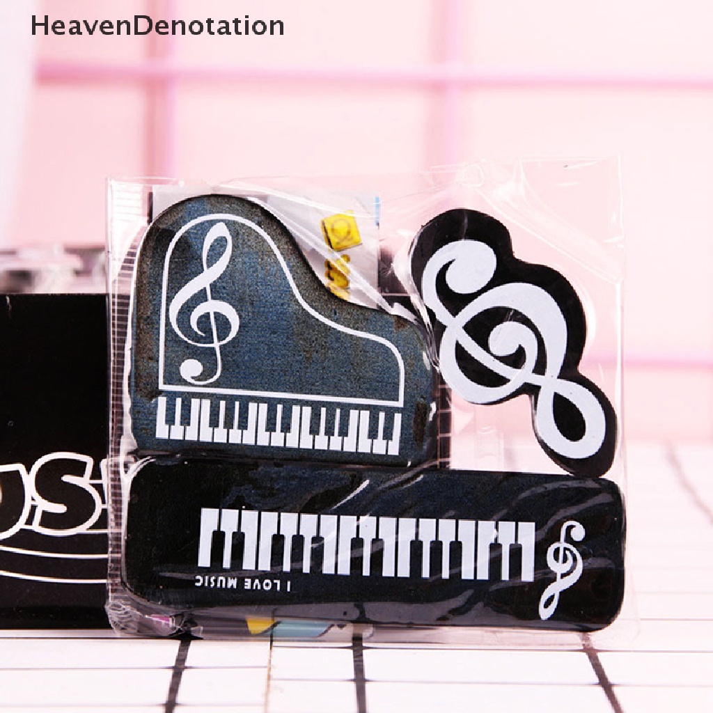 [HeavenDenotation] 3pcs/set Kreatif Piano Notes Karet Penghapus Pensil Siswa Sekolah Alat Tulis Koreksi Perlengkapan Untuk Hadiah Anak-Anak HDV