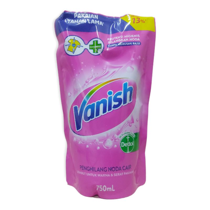 Vanish Cair Pink 750ml Penghilang Noda Semua Pakaian Detergen 750 ml