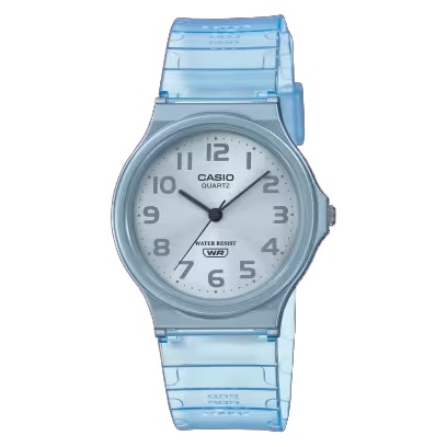 Casio General MQ-24S-7B 8B /  MQ24S-2B 4B MQ24 MQ-24 Jam Tangan Unisex Digital Karet Putih Bening Transparan