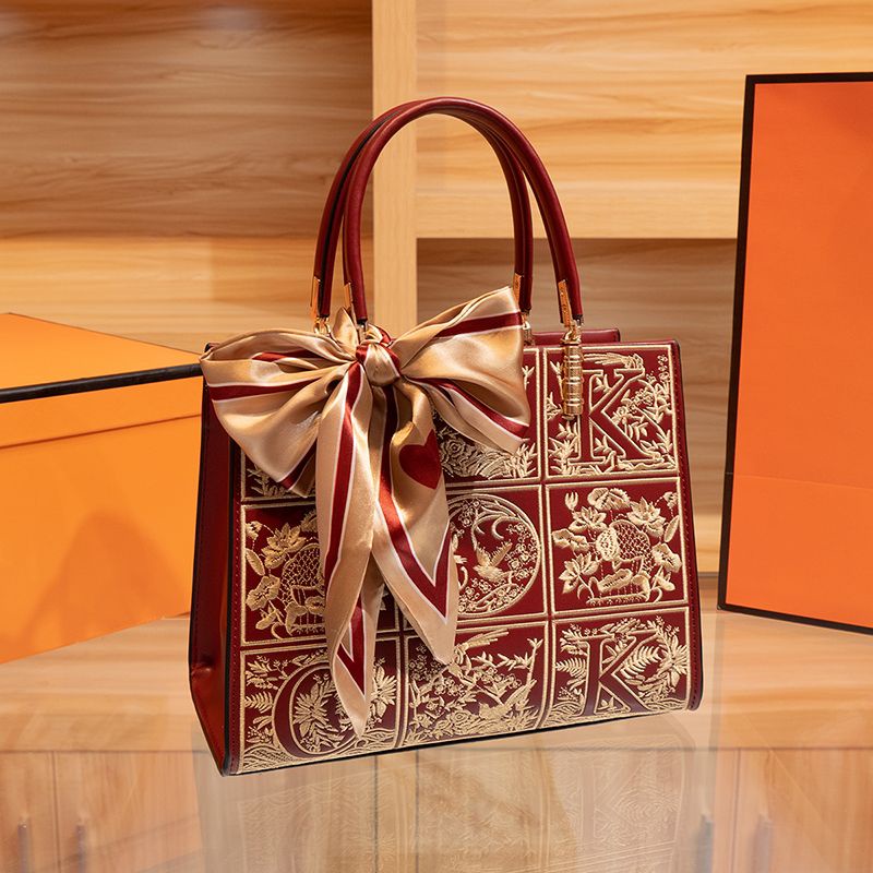 HC6 Handbag impor mewah berkualitas handbag pesta maroon elegan tas selempang