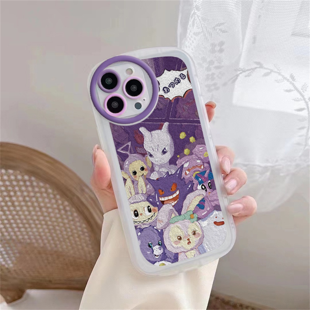 Case Samsung A13 A02S A03 A03S A30S A11 A12 A51 A30 A50 A52 A20S A10S M11 M12 J7 Pro J7 Prime J4 Plus Pokemon Dan StellaLou Lukisan Minyak in Purple TPU Silikon Lembut Phone Cover