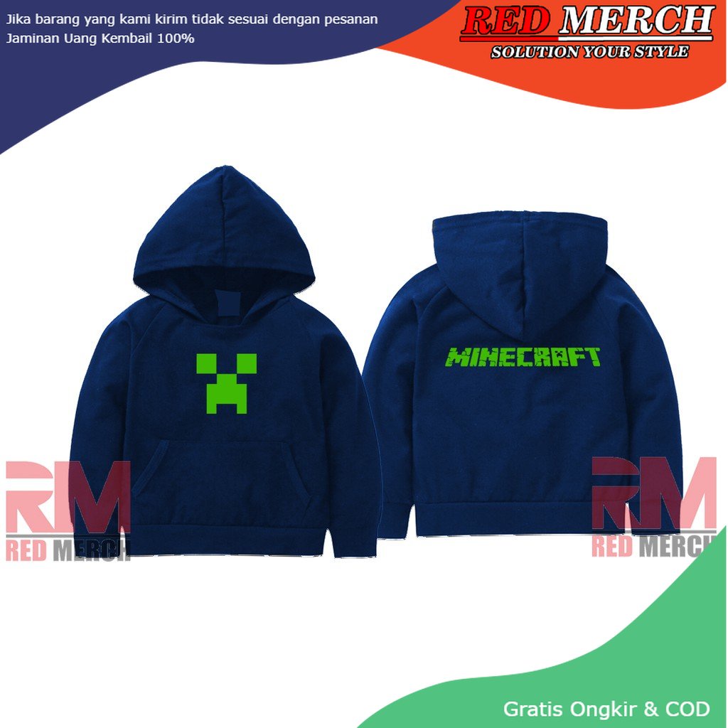 jaket anak anak sweater hoodie Minecraft Art 003 - Red Merch
