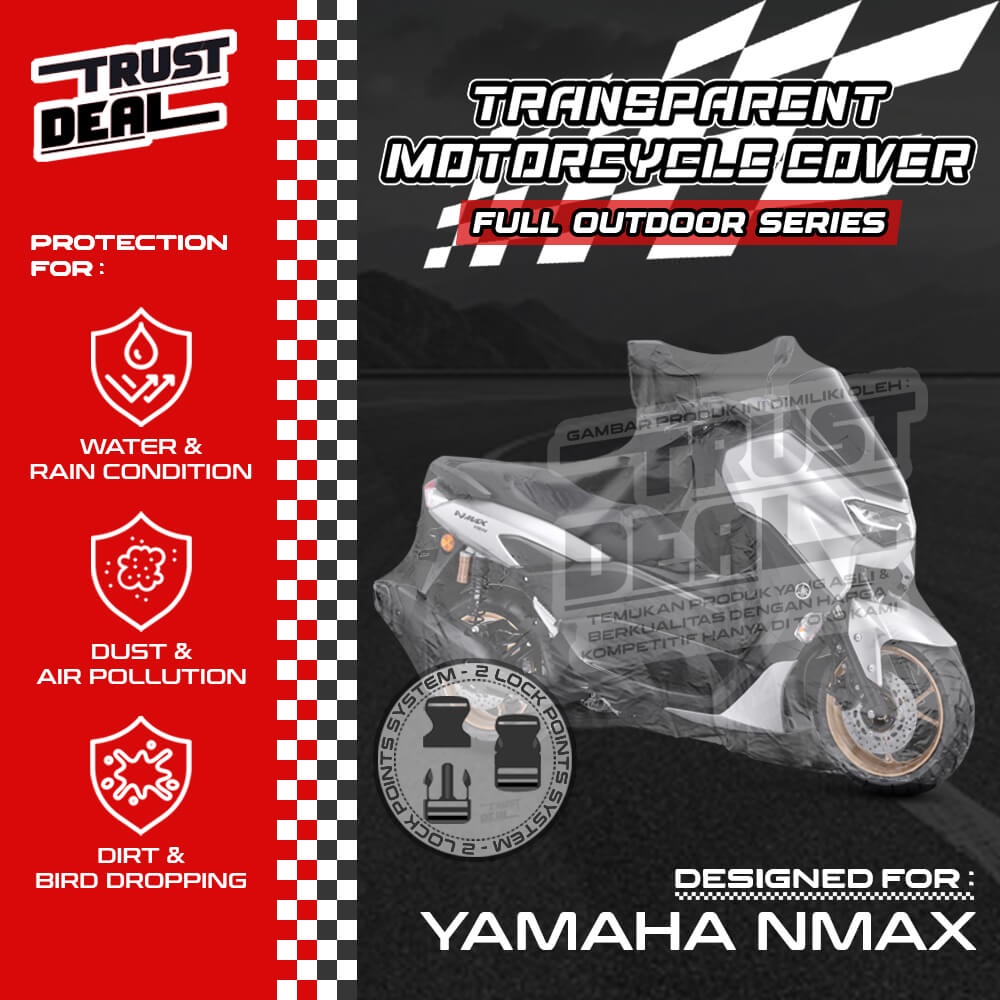 Sarung Cover Motor Plastik Transparan YAMAHA NMAX Selimut Penutup TEBAL Anti Air